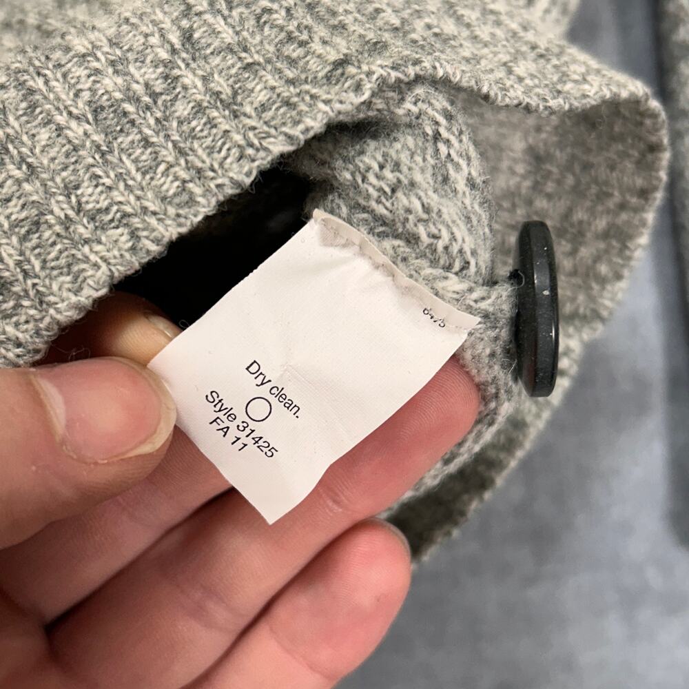 J Crew Lambswool Shawl Collar Cardigan Sweater Gray Elbow Patches Mens Small - Picture 6 of 8